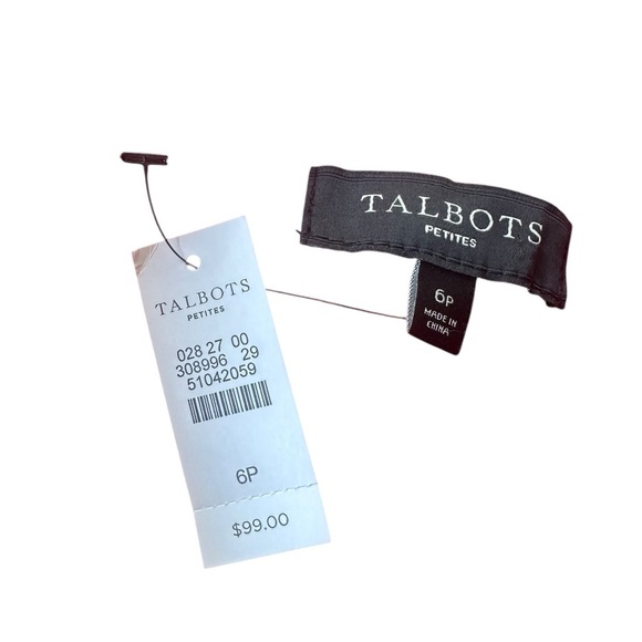 Talbots Red Paisley Pencil A Line Skirt W/ Side Button Detail Lined SZ 6P NWT - Picture 5 of 6